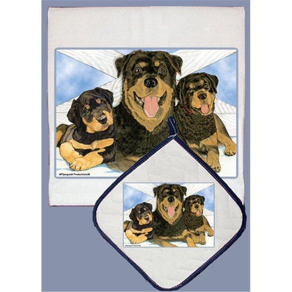 Bakebetter Dish Towel and Pot Holder Set - Rottweiler BA2633745